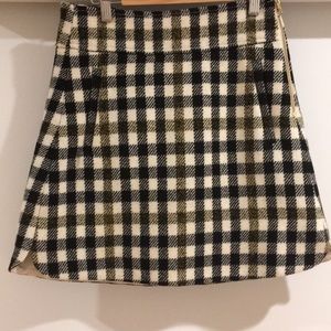 J crew plaid wool mini skirt